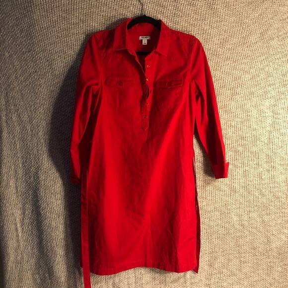 NWOT Red Old Navy Long Sleeved Tie Dress!! - Picture 2 of 5